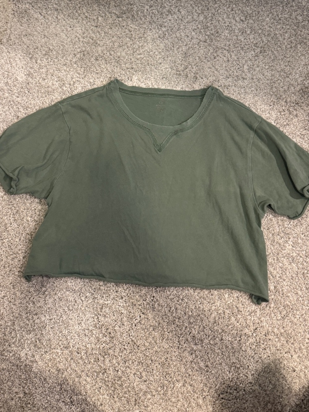 aerie Olive Green Cropped Tee